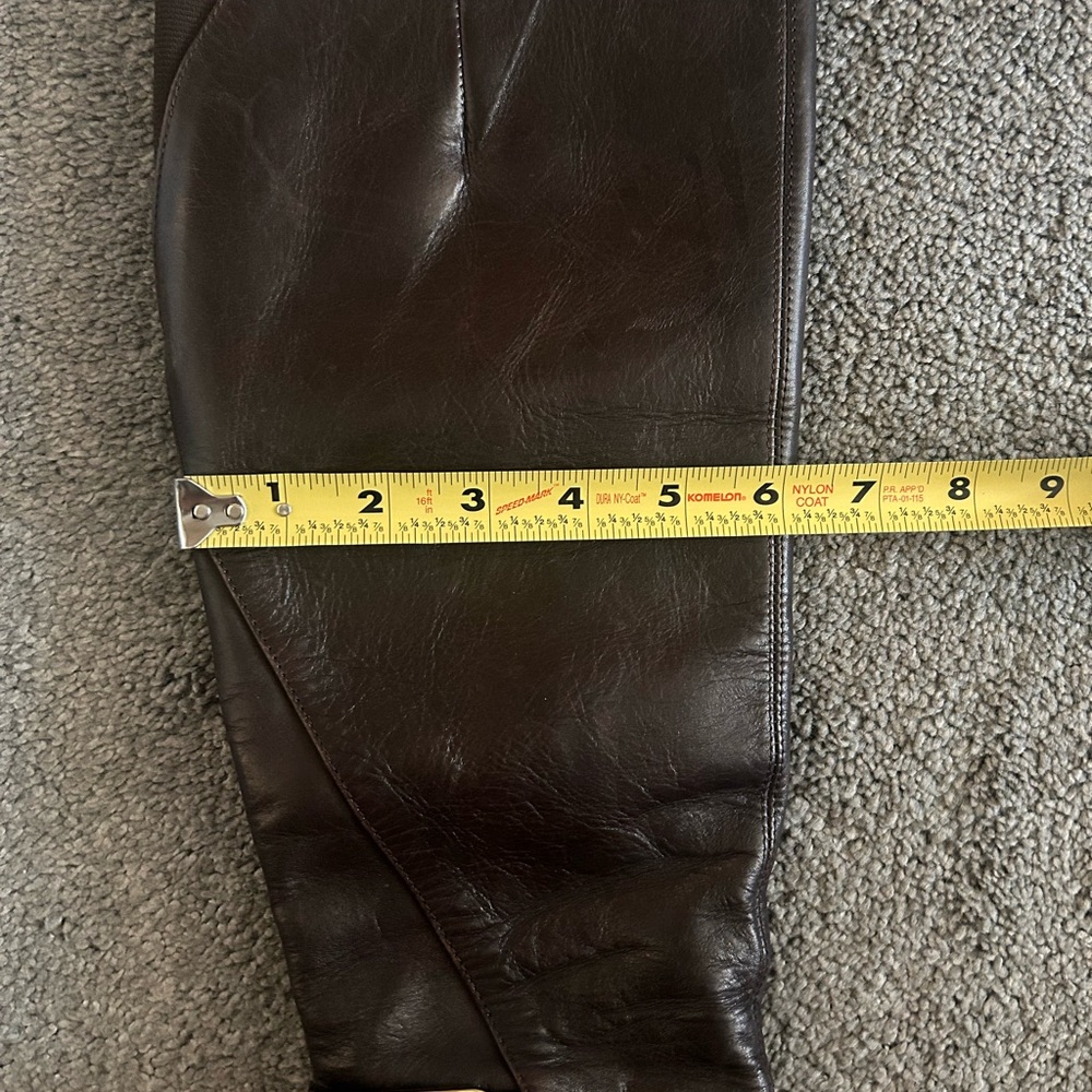 Brown knee high boots